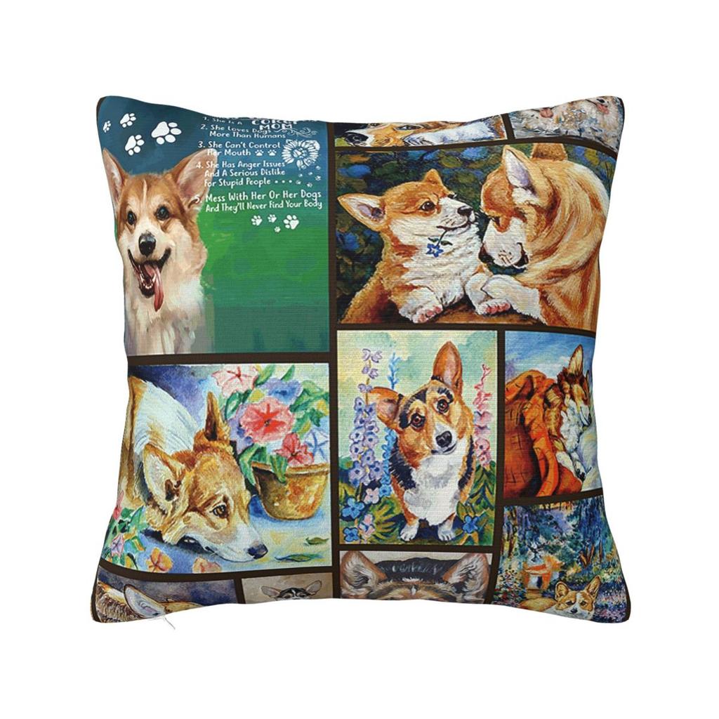 Cute Dachshunds Puppy Pillowcase Polyester Cushion Cover Gift Gift for Animal Dog Lover Throw Pillow Case Cover Seater