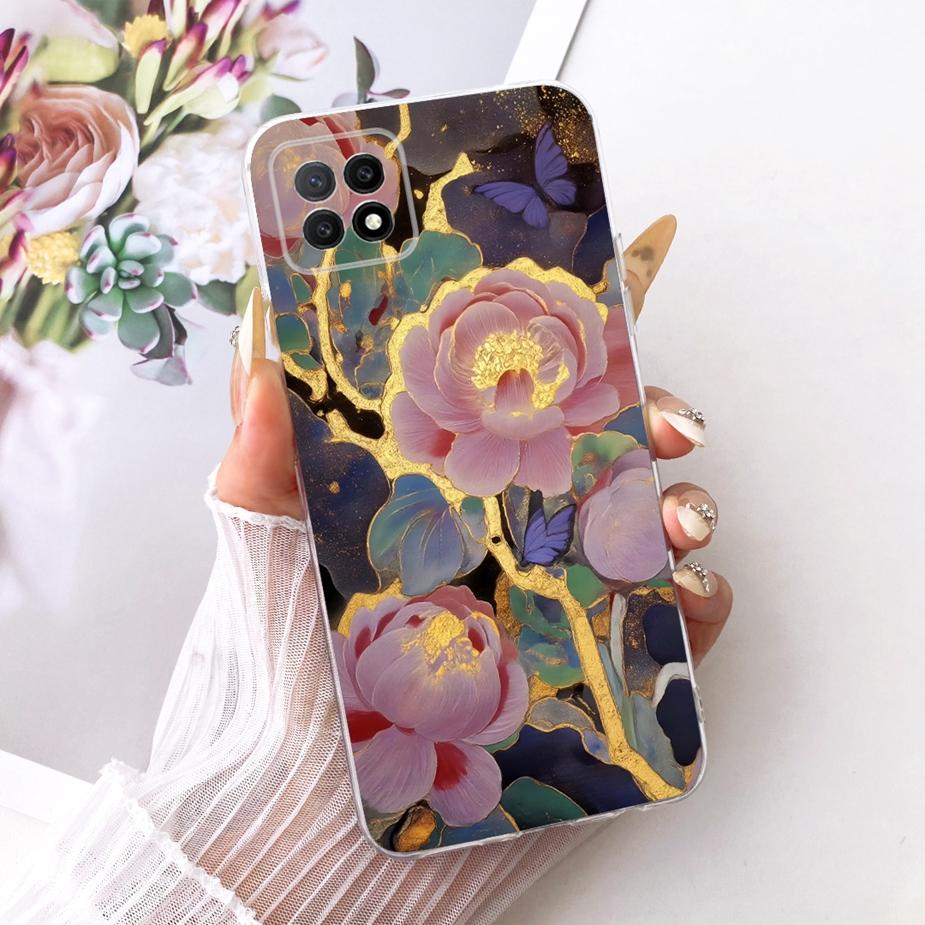 For Oppo A73 5G Case CPH2161 Luxury Flowers Butterfly Painted Cover Soft Slim Phone Case For Oppo A72 5G OppoA73 5G Fundas Coque