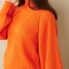 Mishmash High Neck Volume Sleeve Knit Brown Women's Sweater/MO33N04