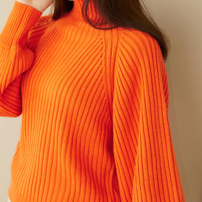 Mishmash High Neck Volume Sleeve Knit Brown Women's Sweater/MO33N04