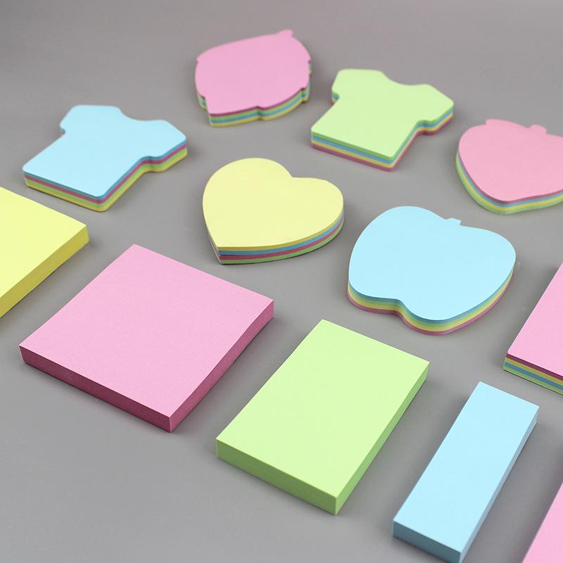 Colorful Creative Heart Sticky Notes - Reusable and Cute Stationery for Students