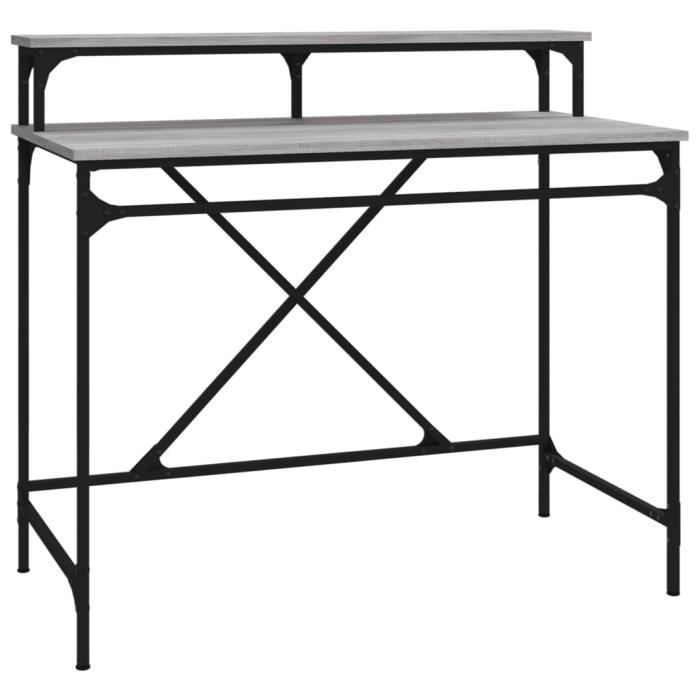 VidaXL Bureau sonoma gris 100x50x90 cm bois d'ingénierie et fer 826702