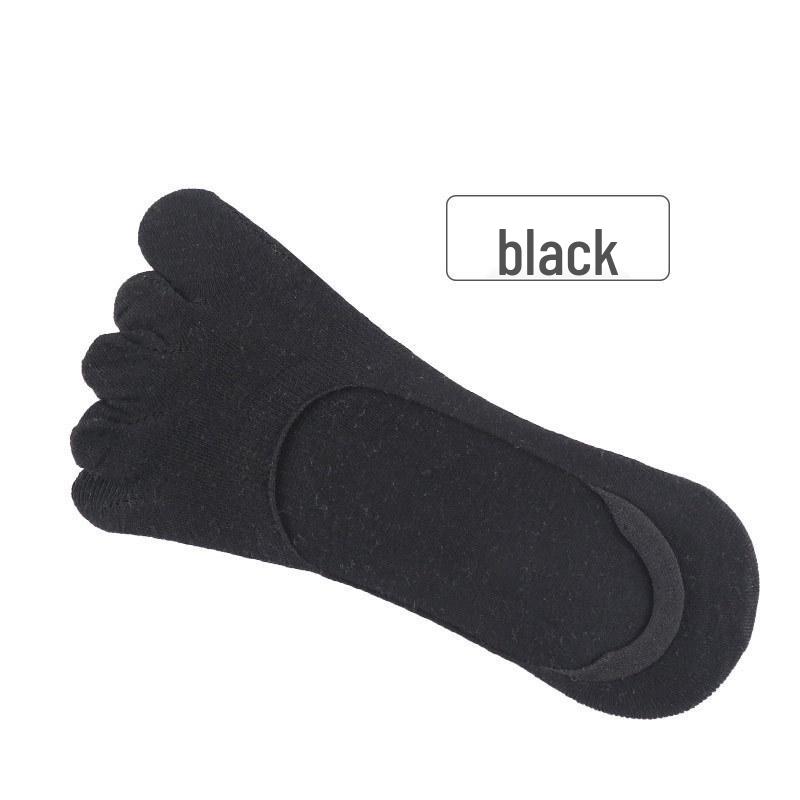 2023 Five-Toe Invisible Boat Socks - Deodorizing, Solid Color, Dry Comfort