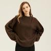 2026 Autumn and Winter Heavy Cashmere Crew Neck Loose Knitted Jumper Sweater Lazy Sweater Women's Yak Down Bottoming Shirt