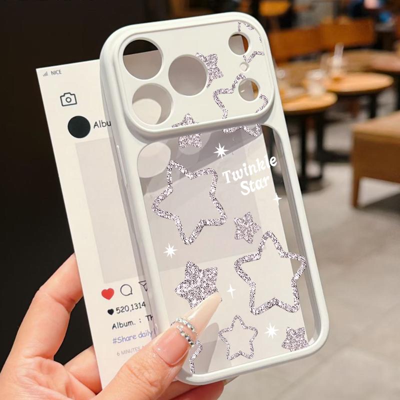 Creative Starry Stars Print Case For iPhone 17 Pro Max Hybrid TPU+PC Clear Back Hard Cover For iPhone 16 15 14 13 Pro Max