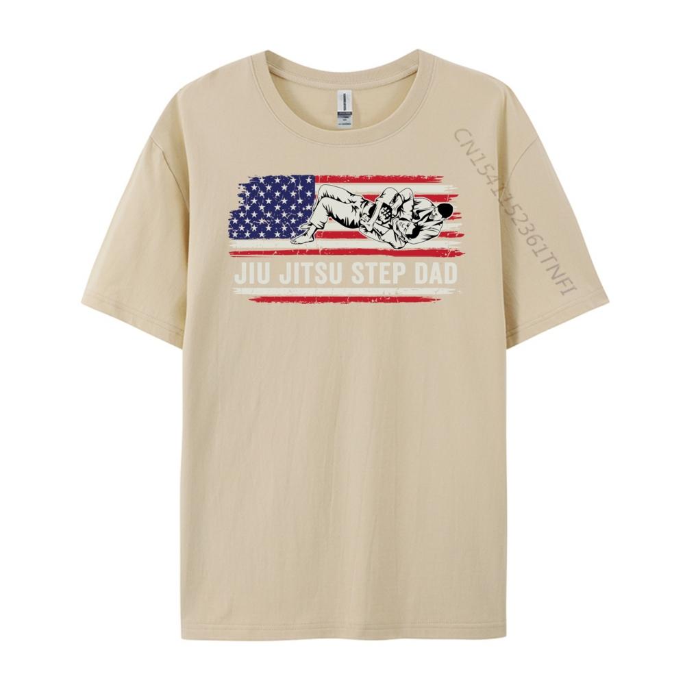 Jiu Jitsu Mma Or Bjj Usa Flag Art Step Dad Grahpic Tee Shirt Short Sleeve Tee Outdoor