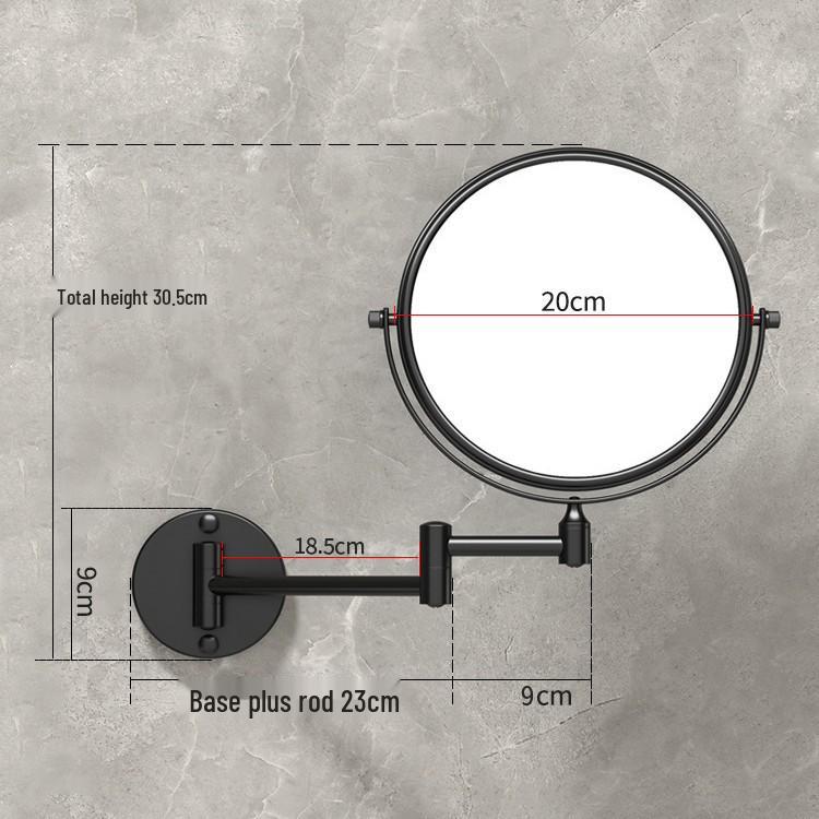 Specchio per Trucco Telescopico da Parete Rotante a 360°