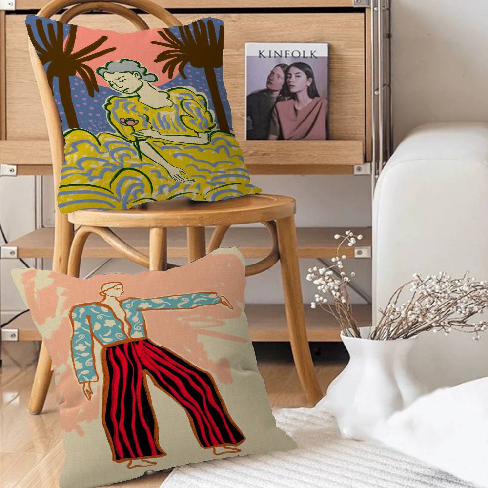 Abstract Painting Women Personalized Pillow Dust Cover Bedroom Kids Party Decoration Pillowcase Birthday Children Gift