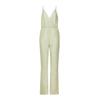 Damen V-Ausschnitt Ärmellos Slim Fit Jumpsuit Hohe Taille Gerades Bein Jumpsuit