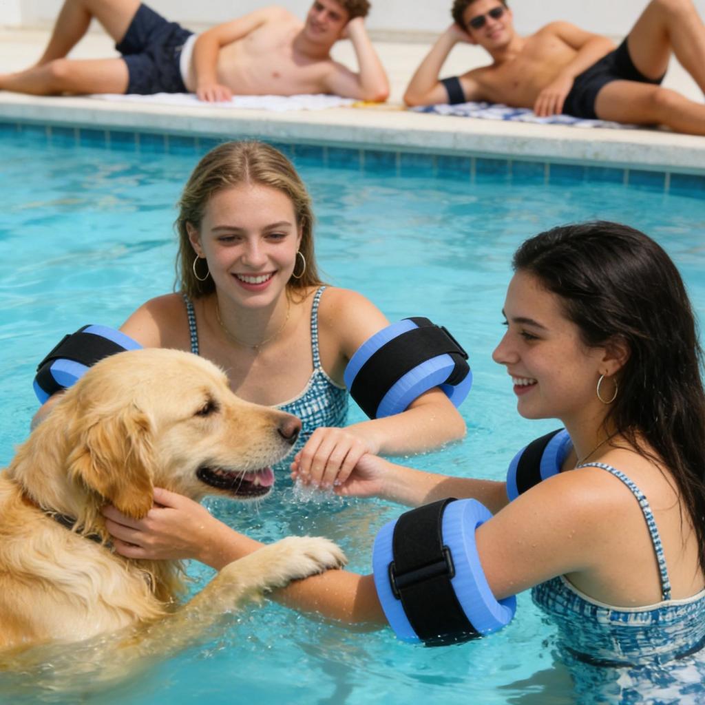 2pcs Swimming Weights Aquatic Cuffs Water Aerobics Float Ring Fitness Exercise Set Workout Ankles Arms Belts Pool Accessories
