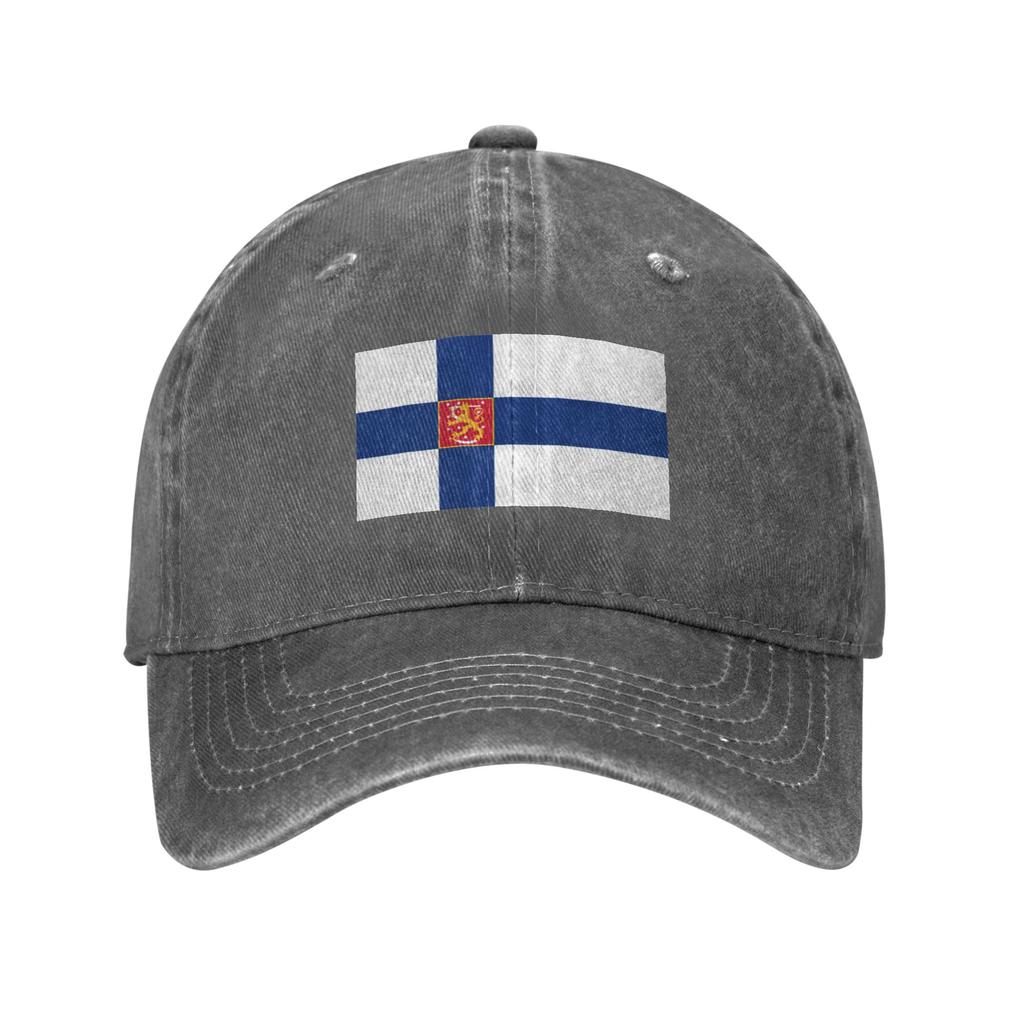2025 State Flag of Finland Adult Retro Denim Washed Baseball Caps For Women  Cowboy Sunscreen Hat Hip Hop Peaked Cap