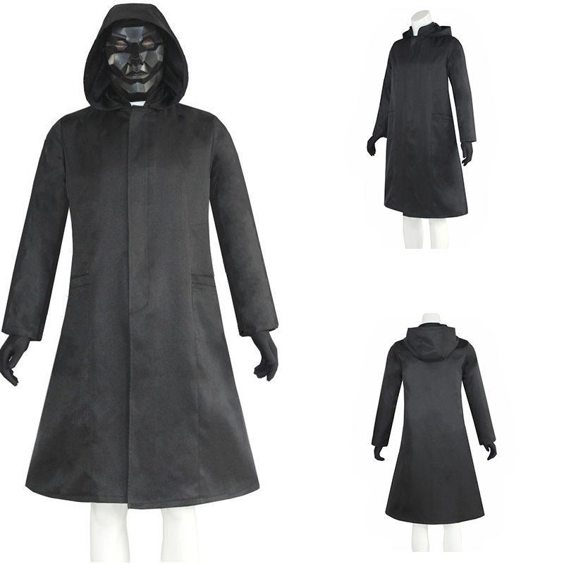 Kostým Squid Game Boss Front Man Oblek Černá Bunda Kabát Outfit Na Halloween