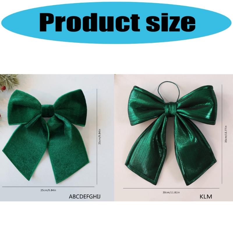 Soft Velvets Christmas Decoration Bows Hanging Pendant Bowknot Ornament Gift Embellishment Accessories Decorative Accent