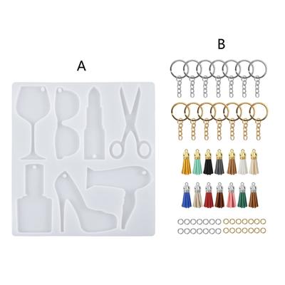 Stampo Fai-da-te in Resina Epossidica e Cristallo Stampini in Silicone per Rossetto Tacchi Alti Materiale per Creazione Portachiavi con Nappe Ciondolo da Appendere Gioielli