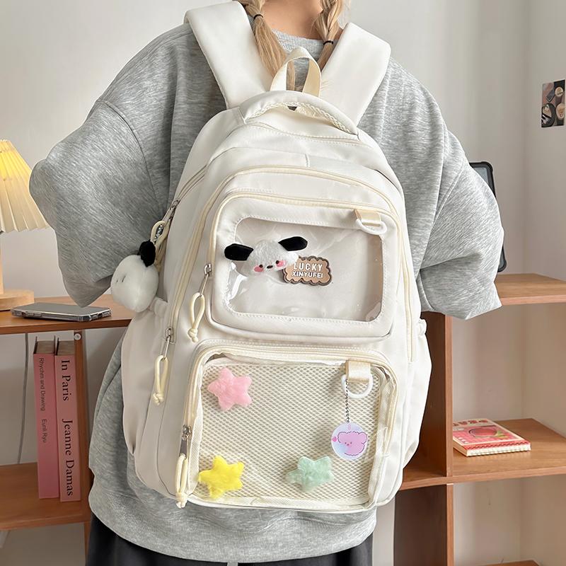Women's Solid Color Backpack Student Schoolbag Outdoor Small Backpack