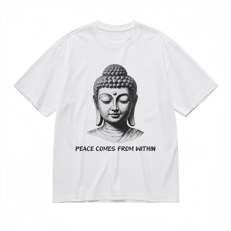 

Women s All-Season Comfy Classic T-Shirt Peaceful Buddha Head Print Tee 3XL