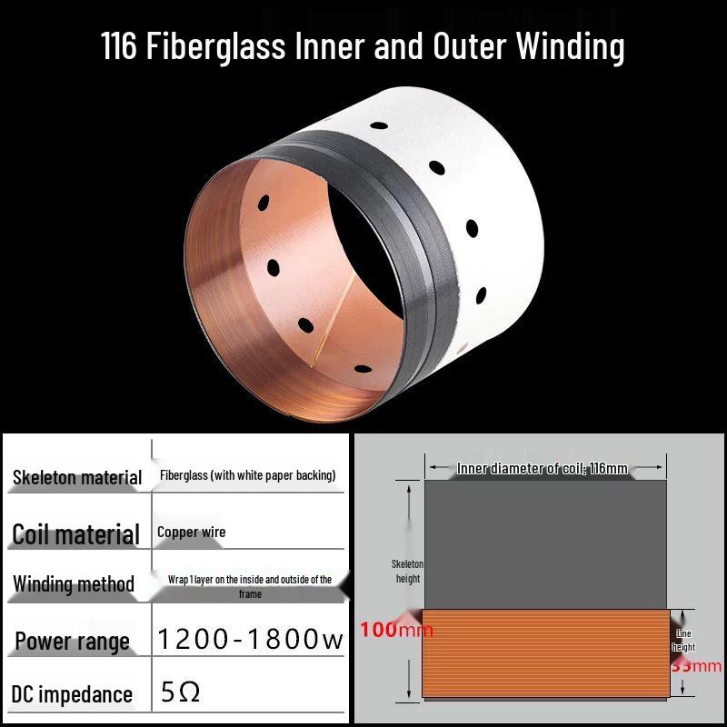 99.5mm High-Power 15-18” Speaker Repair: Subwoofer Voice Coil & Wire Core (99.8/116)