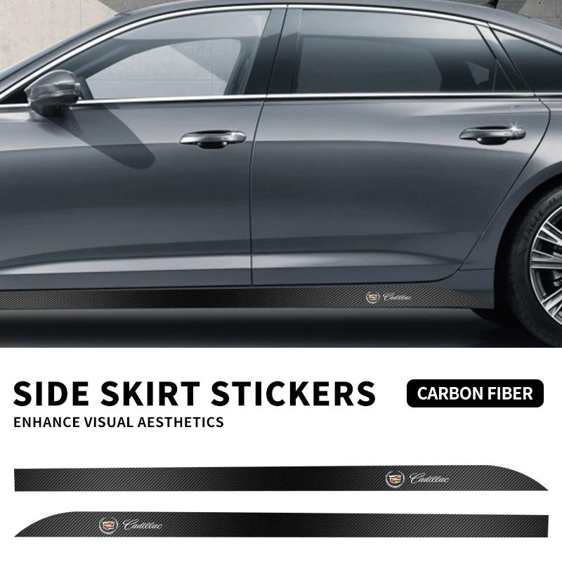 2pcs Car Door Side Skirt Sticker Decal For Cadillac Emblem ESCALADE ATS BLS CT4 CT6 SRX STS XT4 XT5 SLR XT6 XTS Accessories