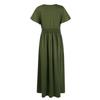 Sexy V Neck Wrap Waist Maxi Dress Women Summer Long Dress A Line Side Slit Solid Color Casual Comfortable Sleeve Fashion