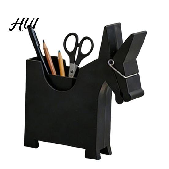 Desktop Space Saver Mule Shape Pen Holder, Multi-Functional 3-in-1 Organizer with Note Holder Business Desk Card Box And Plastic for Office