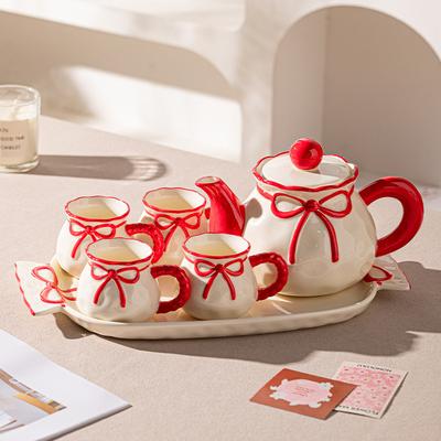 Cadeau du Nouvel An Nœud Céramique Ensemble d'Eau Ensemble à Thé Ménage Pendaison de crémaillère Nouvelle Maison Ornement Célébration d'Entreprise Tasse Cadeau