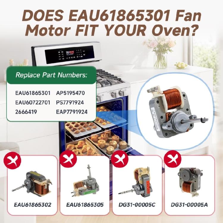 Moteur de ventilateur de convection économe en énergie pour four de cuisinière EAU61865301 Moteur de ventilateur de refroidissement Pièces de rechange pour four à micro-ondes