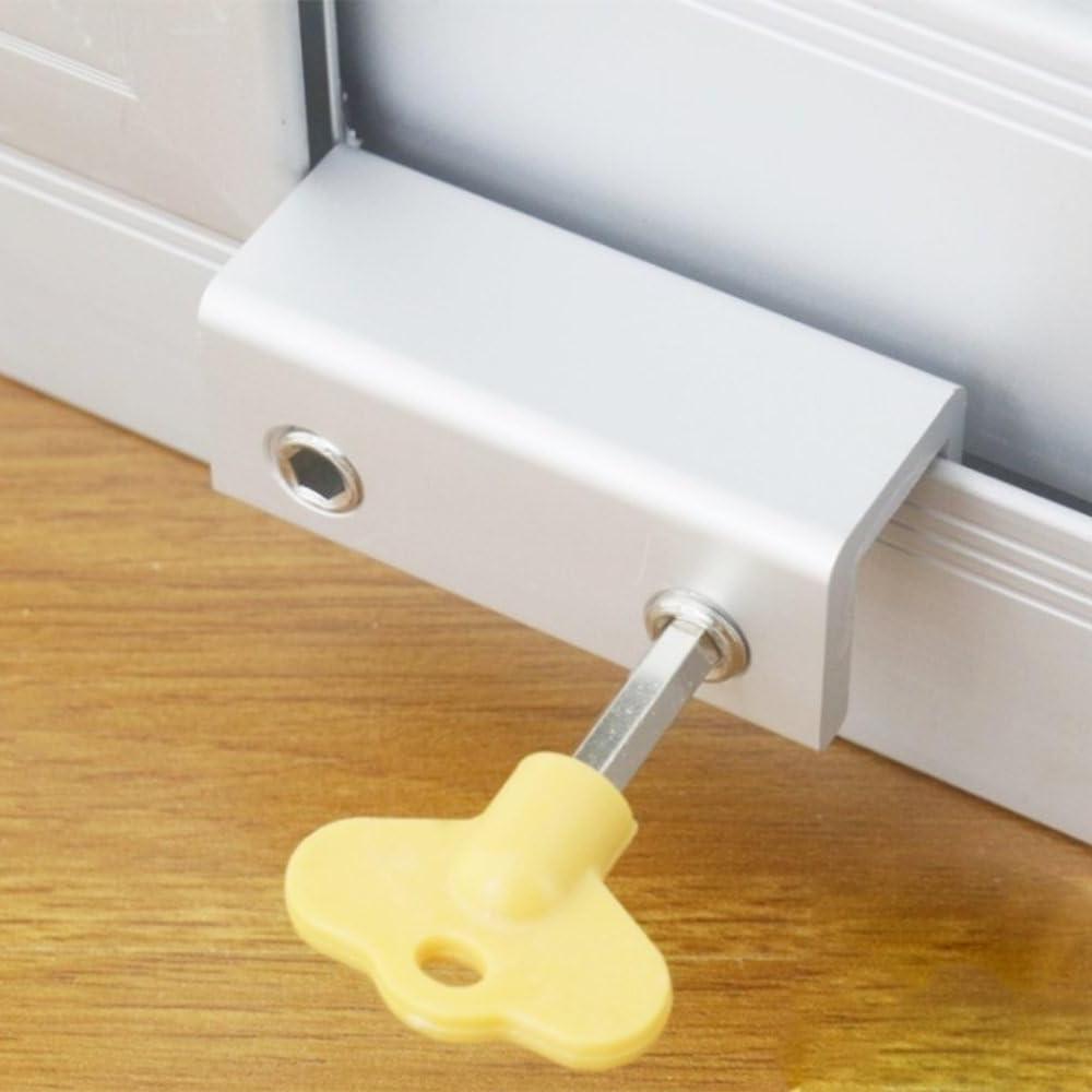 1/3/5pcs Sliding Window Locks Aluminum Alloy Window Stoppers Adjustable Window Door Frame Security Locks with Key for Home and Office