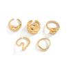 Chunky Gold and  Rings for Women - Adjustable Statement Open  Thick Stackable Rings Set