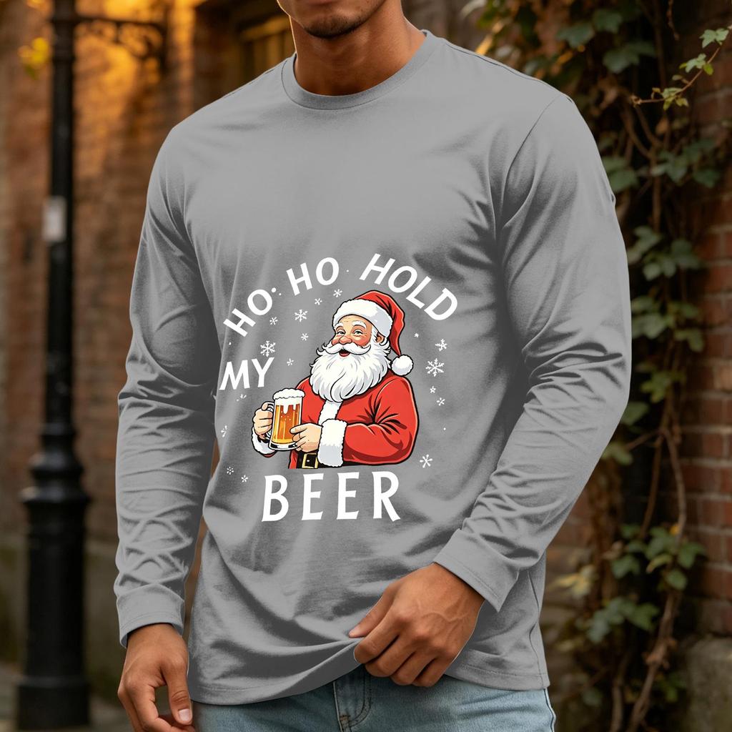 Men's Christmas Casual Long Sleeve Neck T-Shirt