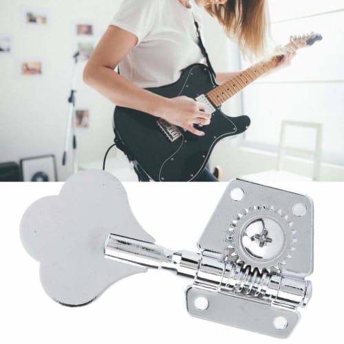 Alomejor Bass Tuners, Left/Right Row Tuning Keys, Buttons, Steel, Rust-Resistant, Electric Bass Machine Heads, Gift (Right Row)