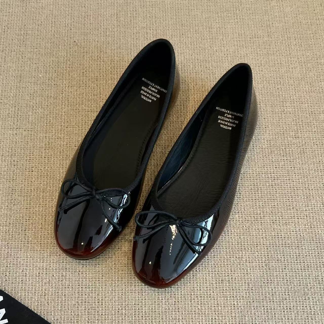 

Round head 2025 spring and autumn new simple flat heel single shoes women s bow versatile daily women s shoes 35