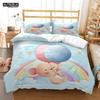 Lindo Juego de Cama de Tres Piezas con Estampado de Ratón de Dibujos Animados Suave y Cómodo Juego de Cama King Size Edredón Juegos de Cama