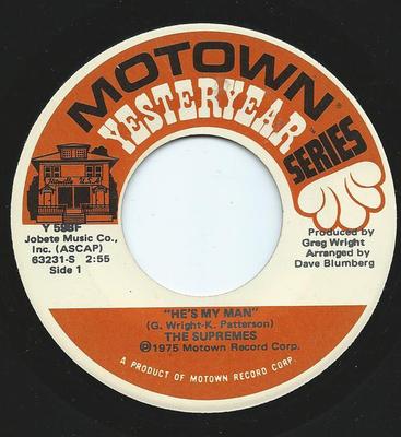 7inch Record SUPREMES - He's My Man / Where Do I Go From He Y598F Motown 1976 US Soul/Funk Used