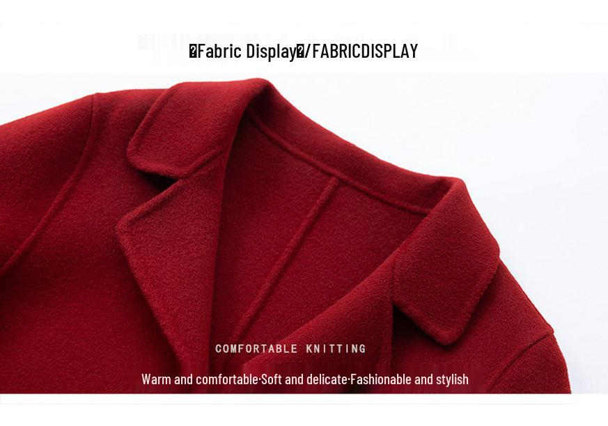 Petite Mid-Length Double-Faced Wool Coat with Suit Collar - Women's Slim-Fitting, New for Autumn/Winter 2026.