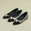 New Comfortable Women's Single Shoes Color Matching Casual Low-top Rubber Soft-soled Large-size Shoes Pointed Four Seasons Wear Low-heeled Lazy Shoes
