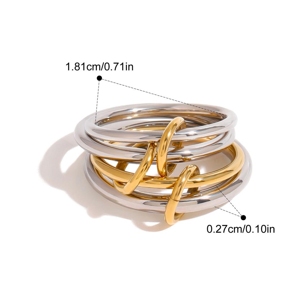 Yori High Quality Stainless Steel Casting Ring 18K Gold PVD Plated Distinctive Chic Charm Jewelry Bijoux New Water Resistant
