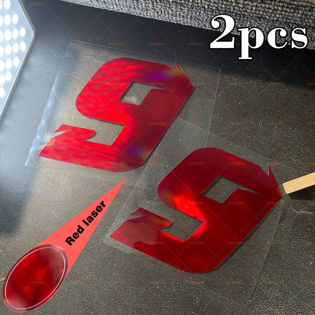 2pcs Red Laser Motorcycle Number 0-9 Stickers Waterproof for Motorcycle Fairing Helmet Car Body Scooters Universal Vinyl Decals