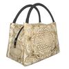 Flower Of Life Abalone Shell On Pearl Insulated Lunch Tote Bag for Women Geometric Mandala Portable Cooler Thermal Bento Box