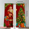 2pcs 2D flat printing Christmas Party Curtains Christmas Santa Claus Gift Tree Digital Printed Polyester Drapes Party & Holiday