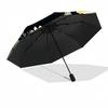 1pc Rainbow Rose Clock Combination pattern Sturdy 8-Bone Auto Umbrella, Bright Umbrella, Digital Printed, Foldable Umbrella for On-the-Go Outdoor Use