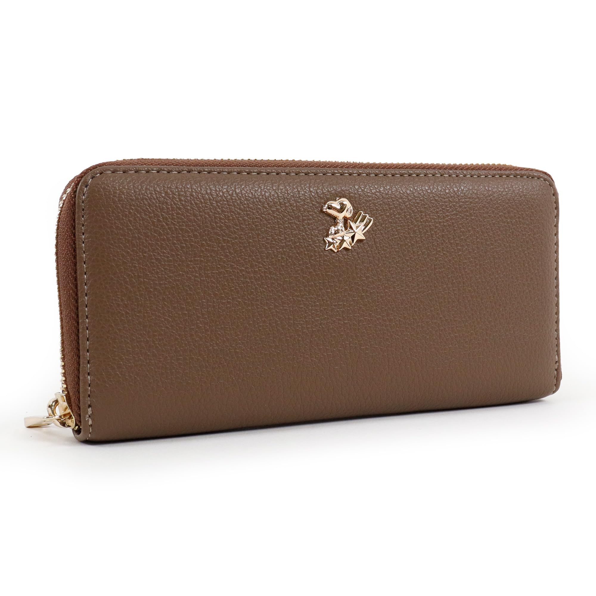 Длинный кошелек Снупи с застежкой-молнией и падающей звездой, Простая женская брошь PEANUTS, Дизайн, (Серый) серый