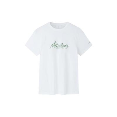 Anta Champion All-Weather Series Printed Letter Round Neck Fitted Short Sleeve T-Shirt Women T-Shirts Paper-White 162330118-4