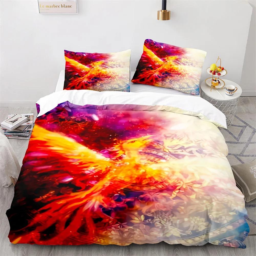 Phoenix Nirvana Duvet Cover Set Soft Fire Patterned Bedding Sets for Children Adults Teens Polyester Comforter Cover King Size