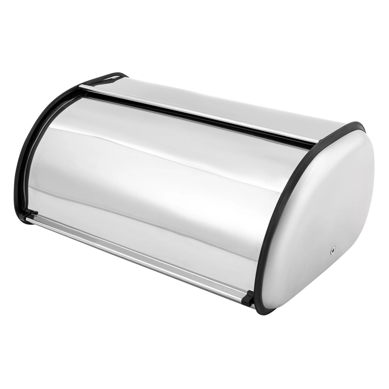 

Stainless Steel Bread Box Kitchen Counter Bread Bin Storage Holder Container Large Capacity Bread Keeper Silver срібний