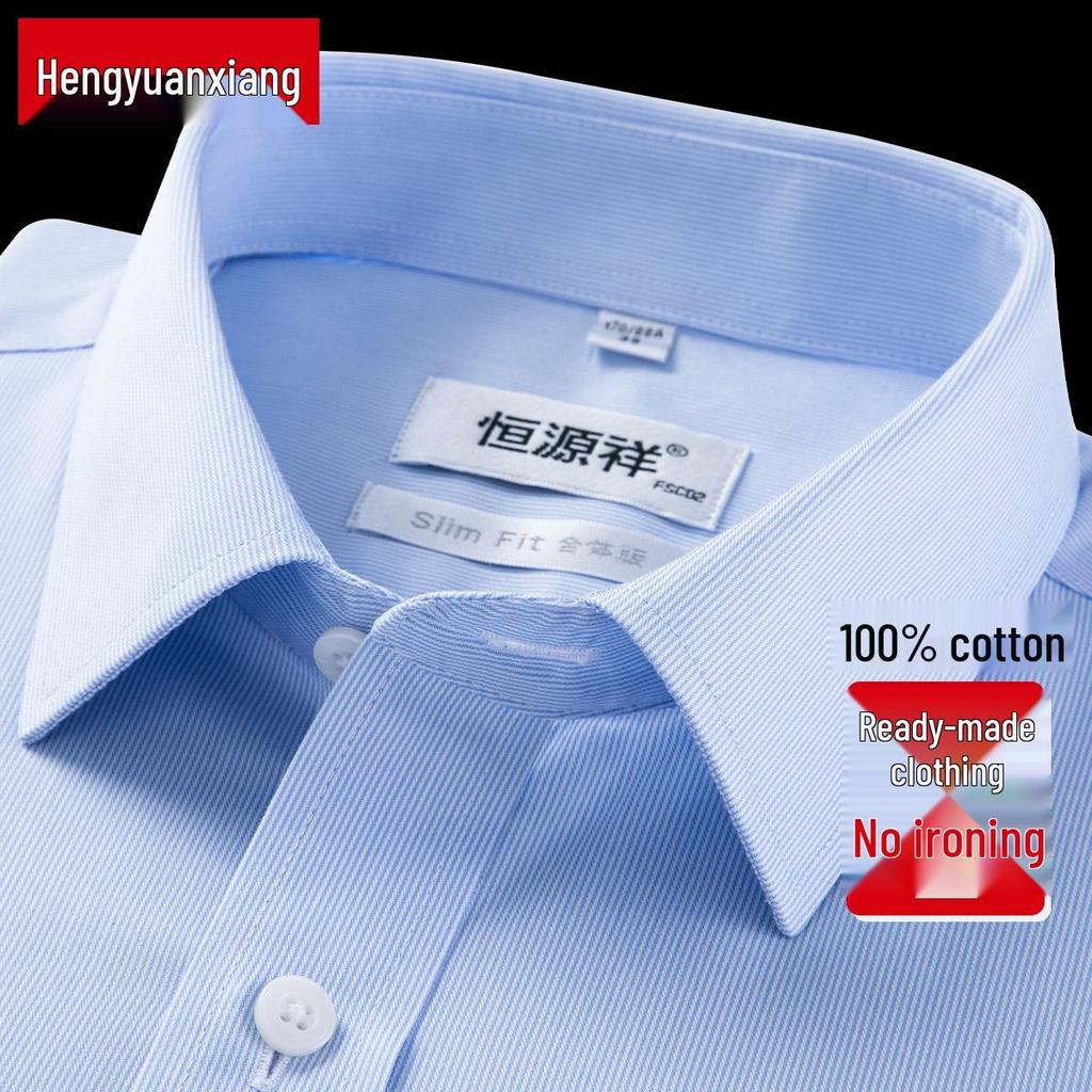 Pánská prémiová bavlněná nežehlivá kostkovaná modrá košile s dlouhým rukávem - Jaro Autentický business casual