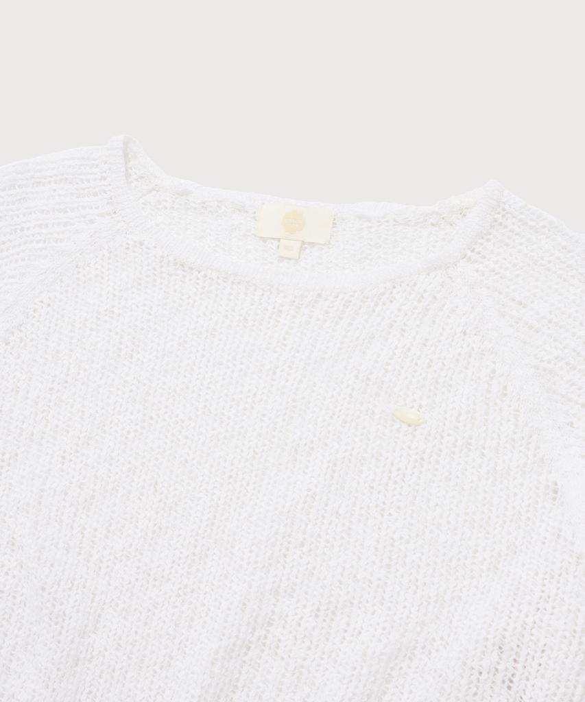 COVERNAT WOMAN Crochet Round Neck Knit White