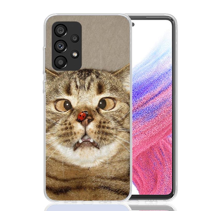 Pet Cat Funny Memes Phone Case For Samsung Galaxy A52 A32 A22 A12 A02S A50S A30S A51 A31 AA71 Note 20 Ultra 10 S10 Plus Galaxy A