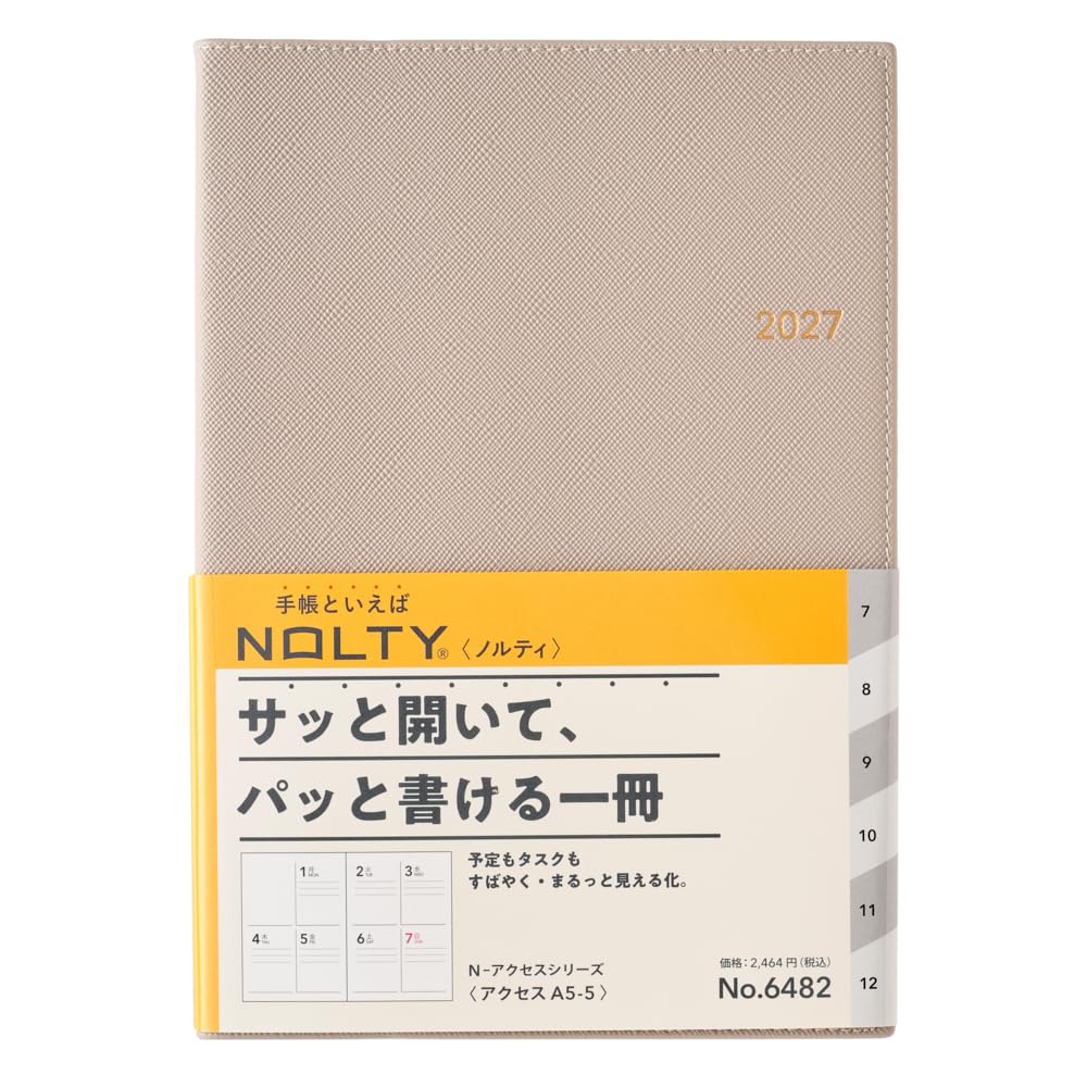 Nolty Planner 2027 A5 Weekly Access 5 Gray 6482 (Starts December 2026)