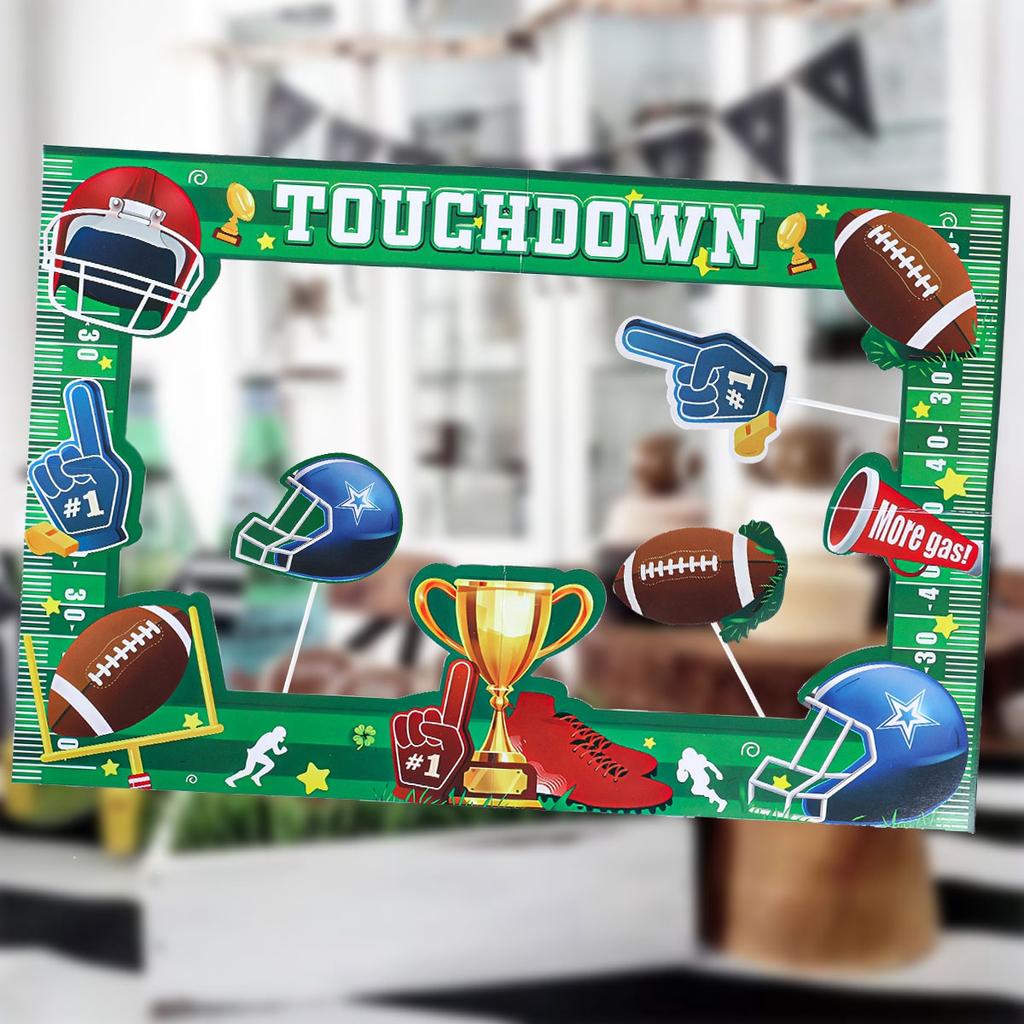 Football Theme Photo Booth Props for Boys Birthday Party Decor Photobooth Props Frame Handheld Birthday Party Baby Shower Decor