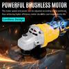 Smerigliatrice Angolare 21V 125mm Motore Brushless Strumento Elettrico Multifunzione con 3pz Disco da Taglio 5" 2pz Litio